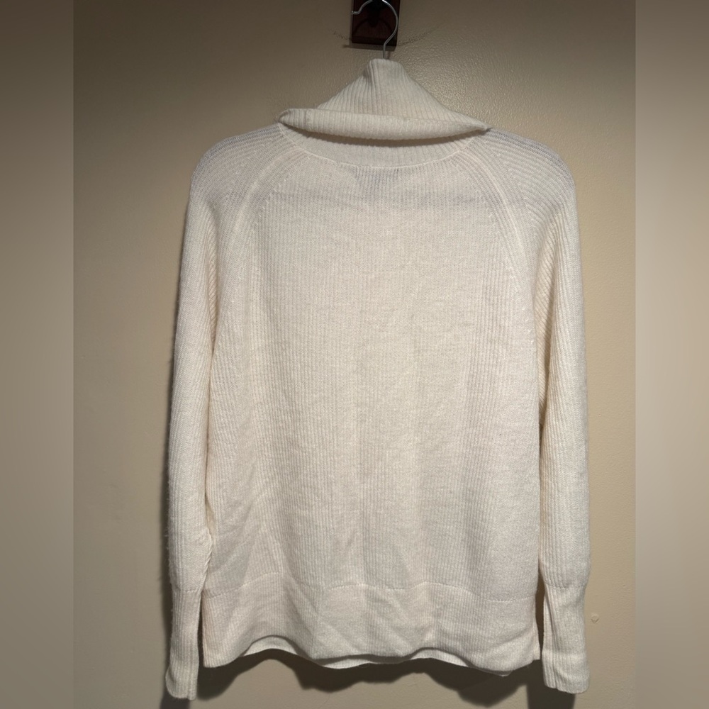 Quince Ivory Baby Alpaca-Wool Blend Turtleneck Sweater Cozy Luxury Soft Size XL - Picture 9 of 10